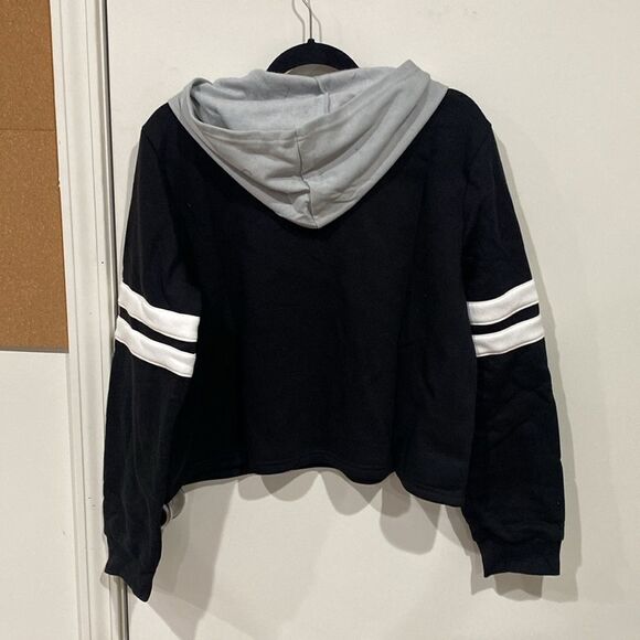 FOCO New Orleans Saints Women's Standard Striped Sleeve Cropped Hoodie Size XL - Picture 5 of 8